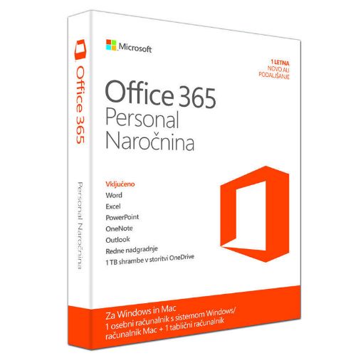 Slika Microsoft Office 365 Personal SLO, letna naročnina