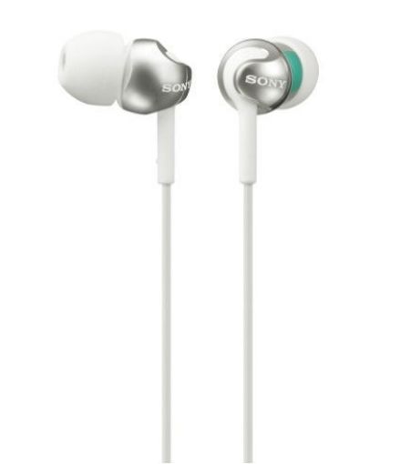 Slika Slušalke z ušesnimi čepki Sony MDREX110LPW bele