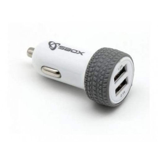 Slika Pretvornik USB - 12V 3.1 avtomobilski 2xUSB bel SBOX guma