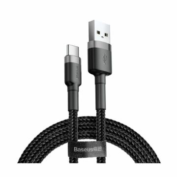 Prikaži podrobnosti za Kabel USB A-C 1m 3A Cafule siv+črn Baseus Slika Kabel USB A-C 1m 3A Cafule siv+črn Baseus