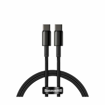 Prikaži podrobnosti za Kabel USB C-C 1m 100W 20V5A Tungsten črn pleten Baseus Slika Kabel USB C-C 1m 100W 20V5A Tungsten črn pleten Baseus