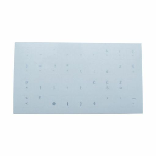 Slika Nalepke za tipkovnico, SLO, znaki beli prozorna