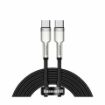 Slika Kabel USB C-C 2m 100W 20V5A Cafule Metal črn pleten Baseus