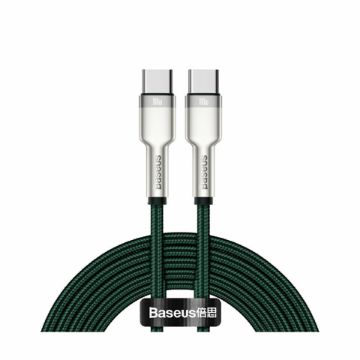 Prikaži podrobnosti za Baseus kabel USB C-C 2m 100W 20V 5A Cafule Metal pleten zelen CATJK-D06 Slika Baseus kabel USB C-C 2m 100W 20V 5A Cafule Metal pleten zelen CATJK-D06