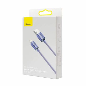 Prikaži podrobnosti za Baseus kabel USB/Lightning 1.2m 2.4A Crystal shine vijoličen CAJY000005 Slika Baseus kabel USB/Lightning 1.2m 2.4A Crystal shine vijoličen CAJY000005