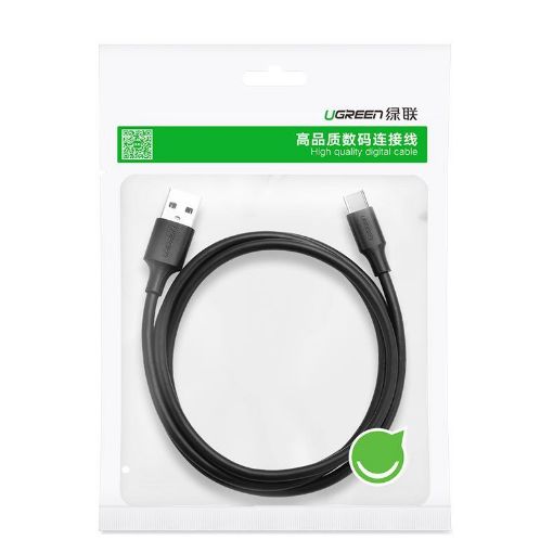 Slika UGREEN USB-A 2.0 na USB-C kabel 1.5m (črn) - polybag
