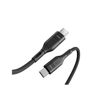 Prikaži podrobnosti za VEGER CC01 pleteni kabel USB-C na USB-C, 60W, 1,2 m, črn Slika VEGER CC01 pleteni kabel USB-C na USB-C, 60W, 1,2 m, črn