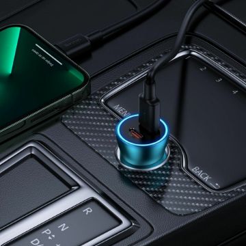 Prikaži podrobnosti za Baseus polnilec avtomobilski 12-24V 40W 2xTipC PD QC moder CGJP000003 Slika Baseus polnilec avtomobilski 12-24V 40W 2xTipC PD QC moder CGJP000003