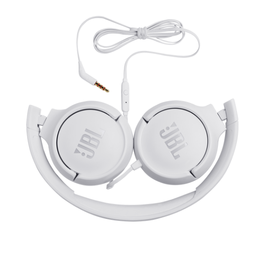Slika JBL Tune 500 naglavne slušalke z mikrofonom, bele žične
