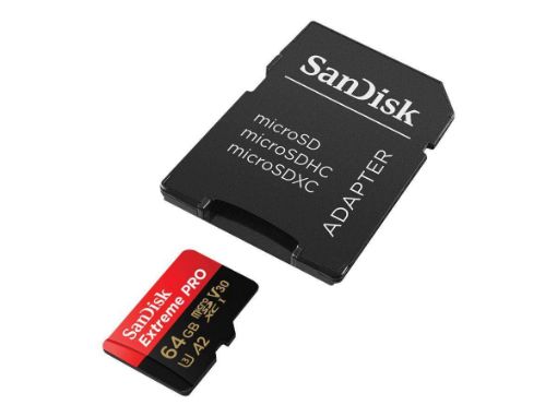 Slika SanDisk Extreme microSDXC 64GB + SD Adapter 170MB/s & 80MB/s A2 C10 V30 UHS-I U3