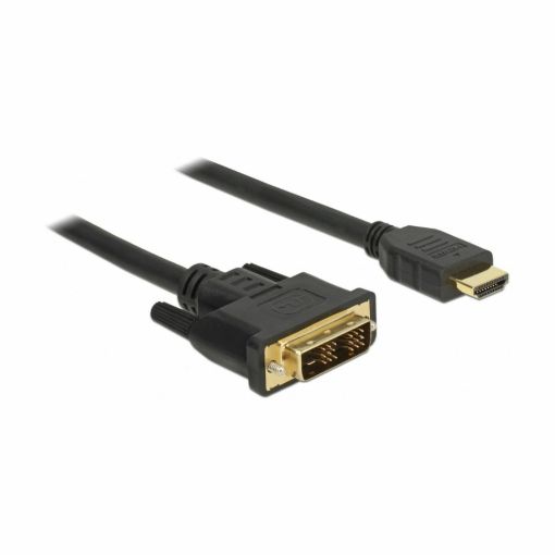 Slika GOOBAY DVI-D (M) (18+1) na HDMI (M) 1,5m pozlačen črn kabel